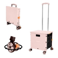 Caddie Pliable à Roulette, 54L/45KG Chariot Utilitaire Multifonctionnel et Du...