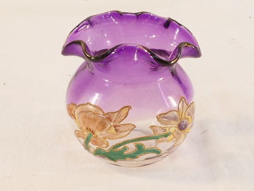 Vase legras verre - legras, emaillé