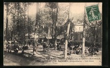 Old postcard St-Maurice, restaurant de la Baignade, Les Jeux 