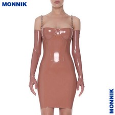 Latex Handmade sleeveless long skirt For Cosplay Party Wear Fetish BDSM