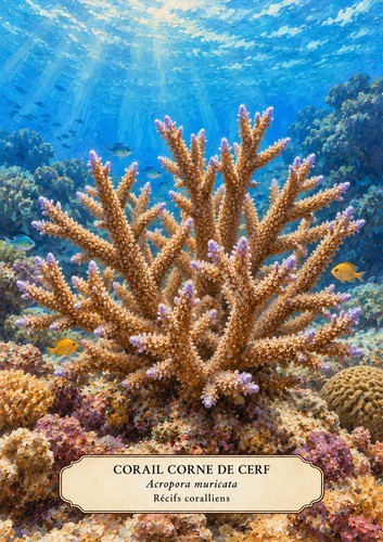 Affiche corail corne de - affiche, a4