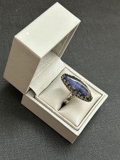 belle bague argent massif avec pierre labradorite