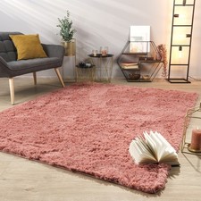 Tapis De Salon Tapis Shaggy Poil Long Doux Peluche Design Moderne Monochrome