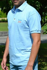 POLO BLEU CIEL UNISEXE Brodé TAMALOU NEUF Idée CADEAU DÉPART RETRAITE Taille M