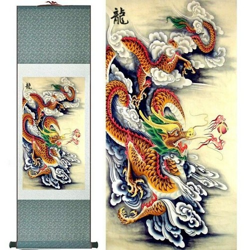 Dragon rouge chinois sur - , feu