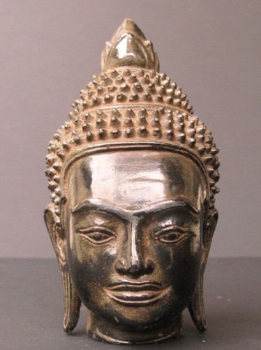 Tête bouddha khmer en - tête,