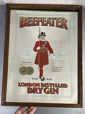 Cadre plaque miroir publicitaire Beefeater London distilled dry gin ~40x30 cm