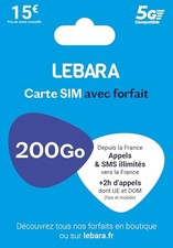 Cartes SIM LEBARA 200GB REVENDEUR OFFICIEL