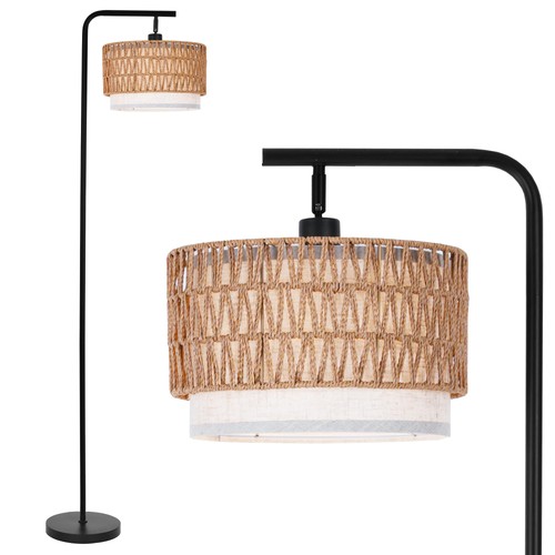 Lampadaire rotin bohème - lampadaire,
