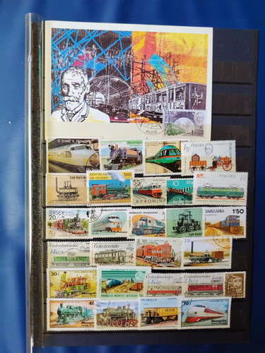 Timbres trains 1 fdc - trains,