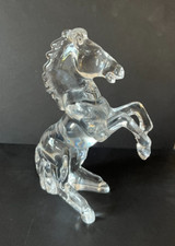 Stunning White Crystal Figurine - Prancing Horse - Vintage Decor