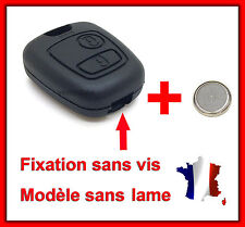 Coque de Clé Plip Pour Peugeot Partner Expert 406 Fixation SANS VIS + Pile