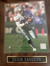 Deion Sanders Auto Photo, Plaque, COA, HOF, 8x10 Photo