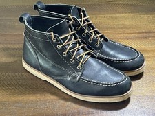 Sebago Docksides Ankle Boot Men's 10.5 Black Leather Lace-Up Boots