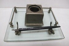 Vintage Antique Glass Desk Top