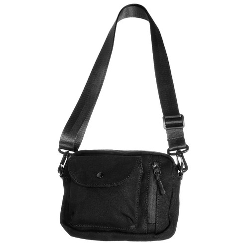Black canvas shoulder bag - shoulder,