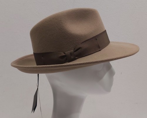 Chapeau beige camel feutre - beige, en