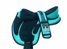 Turquoise Treeless Freemax Horse Tack Synthetic Saddle + Girth Without panel.