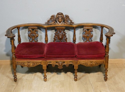 Banquette néo renaissance - banquette, en