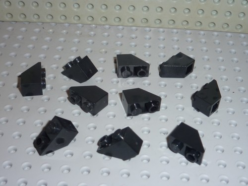 Lego black slope brick - 10, x