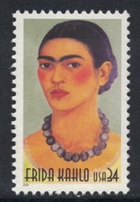 Scott 3509- Frida Kahlo, Artist's Portrait- MNH 34c 2001- unused mint stamp