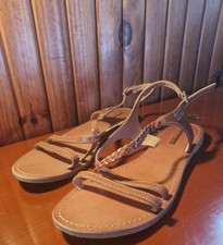LES TROPEZIENNES SIZE 41 TAN COLOUR LEATHER UPPER/LINING SANDALS RRP $179.00 NEW