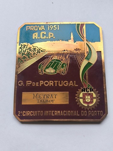 Plaque rallye 1951 - plaque, de