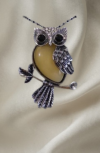 Collier pendentif hibou - collier,