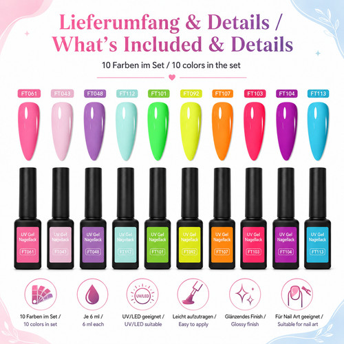 Lot gel vernis à ongles - 10,