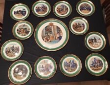 service GIEN A DESSERT NAPOLEON BONAPARTE LES 12 BATTLES plates + dish