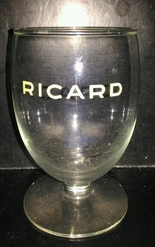 Verre ricard écriture jaune - verre,