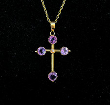 Pendentif croix amethyste