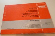 Deutz Fahr Combine Harvester M1102 + M1202 Spare Parts Catalogue