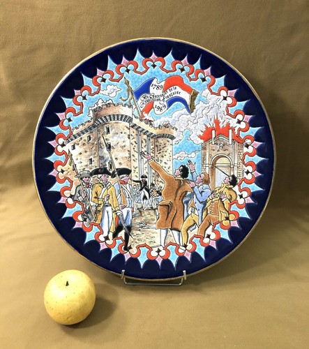 Grand plat rond émaux longwy - rond,