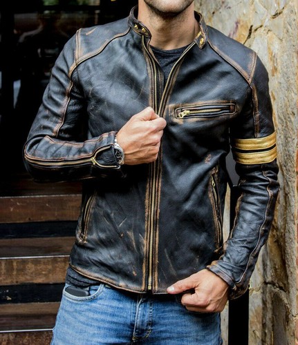 Veste cuir motard - veste, de
