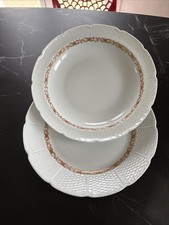 PLATS LOT DE 2 - RAYNAUD LIMOGES A LA VILLE DE BACCARAT LYON PORCELAINE 1945-60