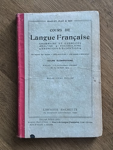 Ancien livre scolaire cours - scolaire,