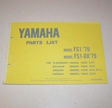 Catalogue De Pièces / Liste De Pièces Yamaha FS 1 / FS 1-DX - Édition 1979 !