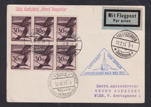Zeppelin autriche 1931 - autriche, vol