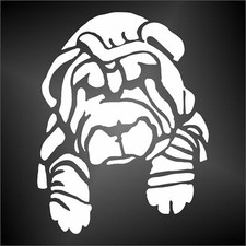 AUTOCOLLANT autocollant de fenêtre Sharpei chien voiture moto décalcomanie au...