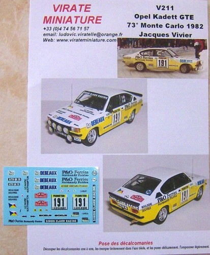 V211 opel kadett gte - v211,