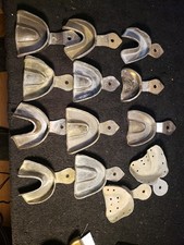 13 CAULK RIMLOCK UP & LO DENTAL FULL MOUTH METAL ALGINATE TRAY 5 Sets 3 Extras 