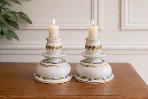 Paire bougeoirs vintage - paire,