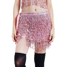 Jupe à Paillette Ceinture de Danse Écharpe de Hanche Orientale Foulard Frange...