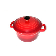 *La Cuisine Mini Casserole Round Red w/Lid 4"