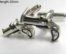 Boutons de manchette Bijoux Chemise PISTOLET Balle Cartouche Munition Police 420