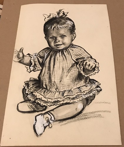 Antique painting watercolor