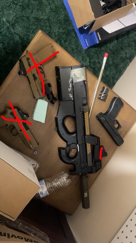 P90 airsoft with - with, mags