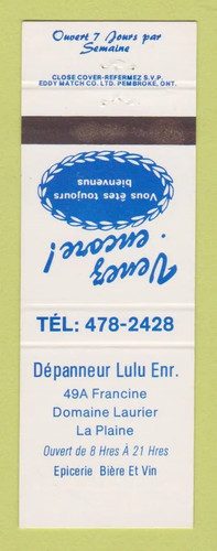 Matchbook cover depanneur - matchbook,