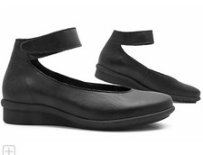 Loints of Holland Black Leather Sydney Mary Jane Shoes 39 9 Ankle Strap Wedge